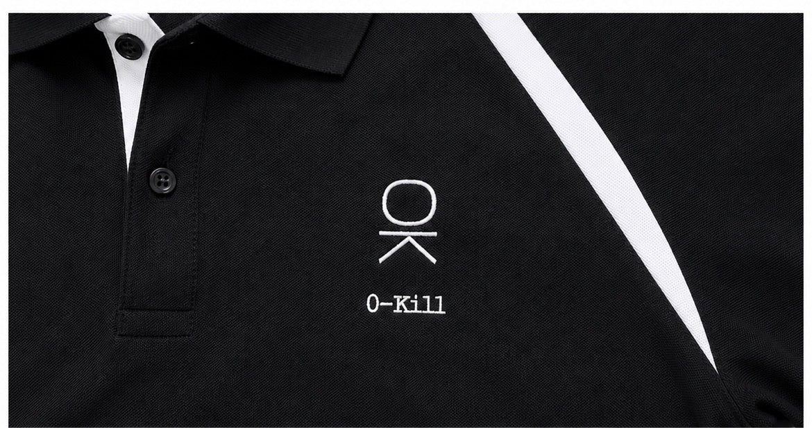 Polo nera/bianco 0-Kill Phantom