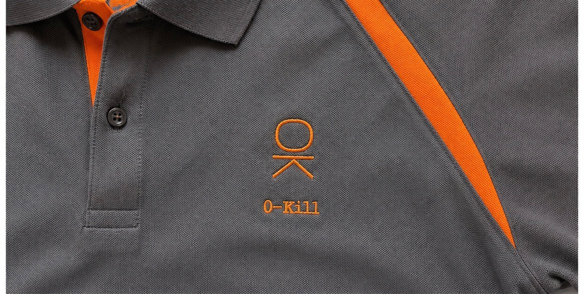 Polo grigia/arancione O-Kill Steel Grey